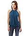 PattyBoutik Women Halter Pleated Twist Blouson Top (Dark Azure Small)