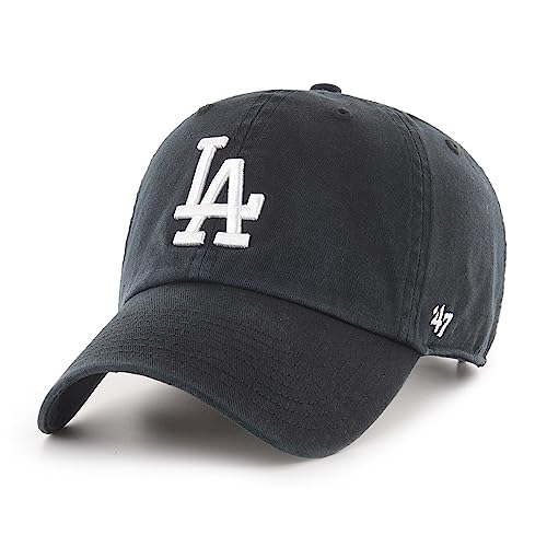 47 New York Yankees Verstellbare Kappe Clean Up MLB, Los Angeles Dodgers Schwarz, Einheitsgröße