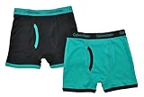 Calvin Klein Boys Teal & Black 2Pk Underwear Boxer Briefs