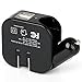 USB Charger 2-port 2.1A USB Wall Charger Car Charger All in One Design with Foldable AC Wall Plug DC Car Plug for iPhone 7/ 7 plus/ 6s/5s , iPad Air 2 / mini 3, Samsung, LG and More-Black