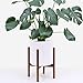 PEACH & PEBBLE Plant Stand with 11″ Planter – Flower Pot Included | Large Modern Plant Pot with Wood Stand | Perfect for Succulent Plants, Indoor Plants & Artifical Plants (11″ – White)thumb 2