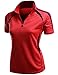 Womens Coolmax Sporty Fill Zipup Short sleeve Polo T-Shirt RED XXXL