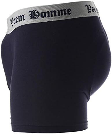 Somenell Men's Cotton Padded Enhancing Butt Boxer Brief Grey,Navy