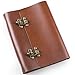 Ancicraft Leather Journal Lined for Men Women Vintage Clasp Lock A5 Refillable 6-Ring Binder Thick Craft Paper (Red Brown with Clasp A5)