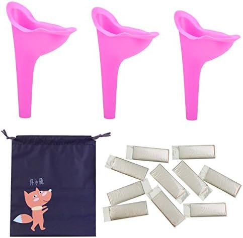 Female Urination Funnel Device,Girl Ladies Lightweight Silicone Portable Outdoor Standing Pee Reusable Urine Urinary Camping Travel Woman Standing Toilet Stand Up Urinal Pink