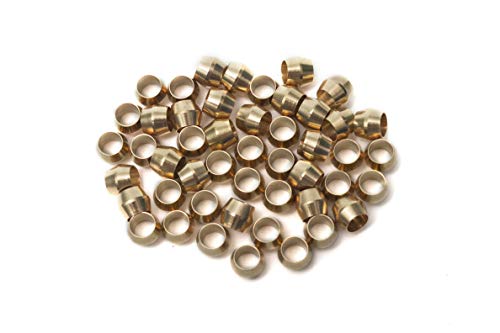 LTWFITTING 3/16-Inch Brass Compression Sleeves Ferrels,Brass Compression Fitting(Pack of 50)