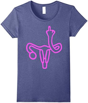 Womens Empowering F You Uterus T-shirt Inspirational Tee Medium Heather Blue