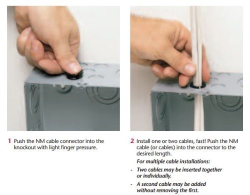 Arlington NM95-25 Black Button Push-In NM Cable Connector, 3/4 Trade Size, Fits 3/4-Inch Knock Outs, - //medicalbooks.filipinodoctors.org