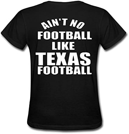 HXang Neck Short Sleeve Cotton T Shirt for Women Ain't No Football Like Texas Football Tee Shirts SizeKey1Black