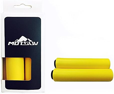 High Density handlebar Silica gel/foam silicone sponge mountain bike Grips of XC/AM lightweight antiskid super soft (Yellow)