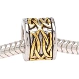 Beadaholique Celtic Knot Silver Tone Bead, Fits Pandora, 22K Gold Plated