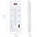 OviiTech 12 Outlet All-In-One Mountable Surge Protector Power Strip with2 USB Charging Ports(3.1A Total and Phone/Ethernet/Coax Protection,6 Foot Heavy Duty Extension Cord,4380 Joules,White,ETL Listed