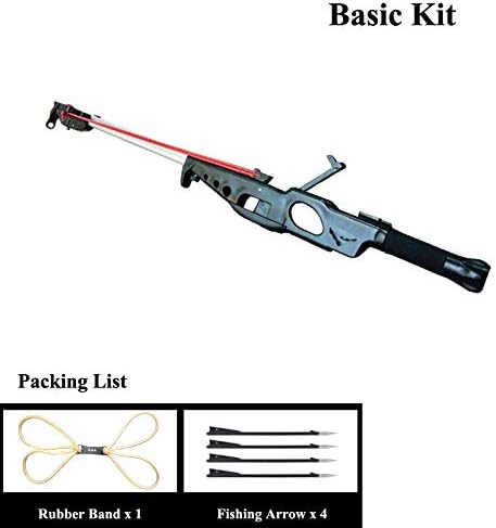 Smart Kingfisher Slingshot Fish Gun Speargun for Fishing, Hunting Spear Gun Multipurpose Shooting Support Arrow Ammo Equipted with Reel Sight Scope
