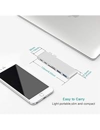 Dispositivo USB C, adaptador tipo C 40Gbps 6 en 1 USB C 100W Suministro de energía, datos USB C 5Gbps, lector de tarjetas microSD   TF, 2xUSB 3.0 puertos compatibles MacBook Air 2018, MacBook Pro 2018 2017 2016 13 "15", ChromeBook