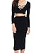 Allegrace Women Sexy 2 Pieces Bodycon Evening Skirt Stretch Party Bandage Dresses Black M