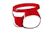 ONEFIT Men's Sexy Backless Underwear Brief Bikini Double Thongs Jockstrap G-string, Medium, Red