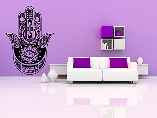 Hamsa Khamsah Khamsa Five Hand Amulet Against Evil Eye Hand of Fatima God Is the Guardian Wall Sticker Decal G3017