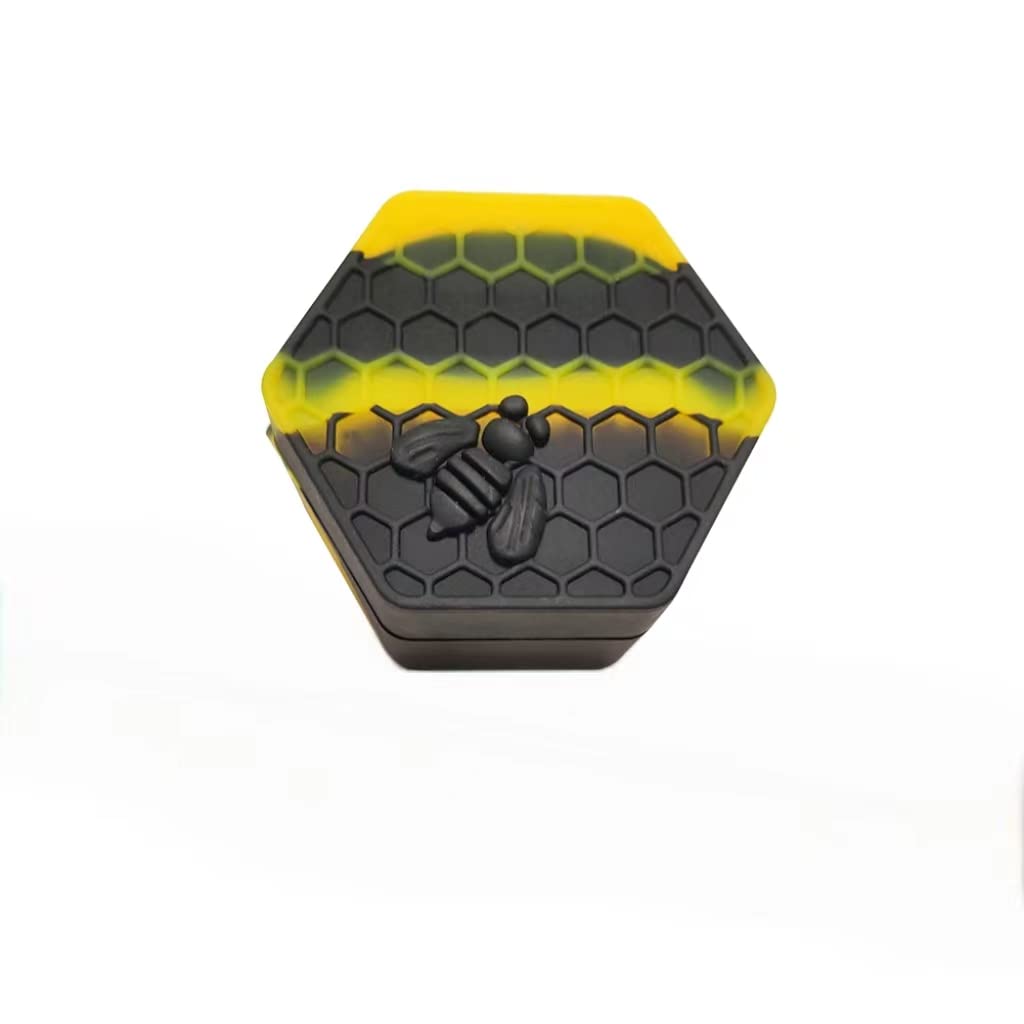 Gentcy 26ml 1PCS Black Hexagon Silicone Container Honeybee Silicone Jar