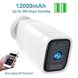 Outdoor Camera Wireless,FUVISION Outdoor Security Camera,1080P Outdoor Camera with Motion Detect,Night Vision,IP66 Waterrproof,12000mAh Battery,2-Way Audio IP Security Cameras Wireless Outdoor(White)