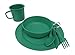 Camp Mess Kit. Premium Eco-Friendly, Bamboo Fiber, Biodegradable Portable Outdoor Tableware Dinnerware Set. Lightweight, Practical, Perfect Camps, Family Vacations, Hiking and Backpacking.