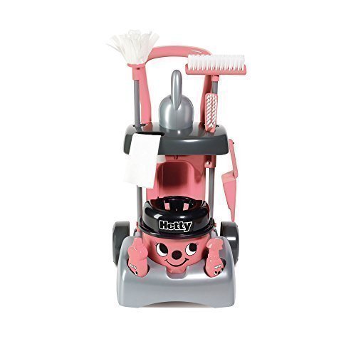 Casdon Little Cook Deluxe Hetty Cleaning Trolley, Pink/Black