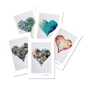 Sea Glass Hearts Postcard Variety Pack. Number 1 in the Series. 4x6, 2 of Each. Best for Birthday Cards, Thank You Notes… 41jCdSiSbOL