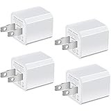 USB Wall Charger, HONGGE 5V/1A Universal Portable Travel Adapter High Speed 1.0A Output for iPhone iPad Samsung HTC LG iPod Nokia (White-4 Pack)
