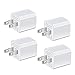 USB Wall Charger, HONGGE 5V/1A Universal Portable Travel Adapter High Speed 1.0A Output for iPhone iPad Samsung HTC LG iPod Nokia (White-4 Pack)