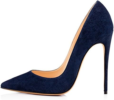 Kmeioo High Heels, Women's Pointed Toe High Heel Slip On Stiletto Pumps Evening Party Basic Shoes Plus Size