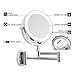 FIRMLOC Led Vanity Mirror Lighted 1X/5X Magnification Wall Mounted, Double Side, Adjustable, Rotating Function, Makeup Mirror, Powered by 4 x AAA Batteries (not Included)