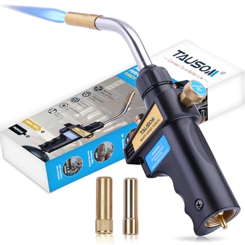 Propane Torch Trigger Start Gas Torch Head Include Brass 2 Tips Flame