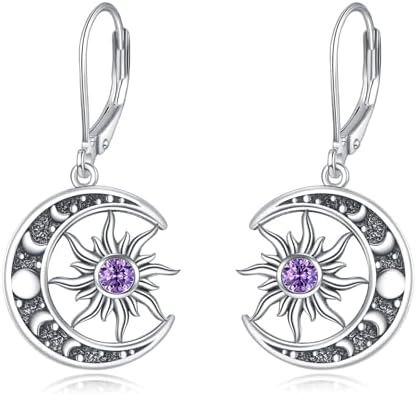 Amazon.com: KZX Black CZ Moon Stud Earrings for Women 925 Sterling