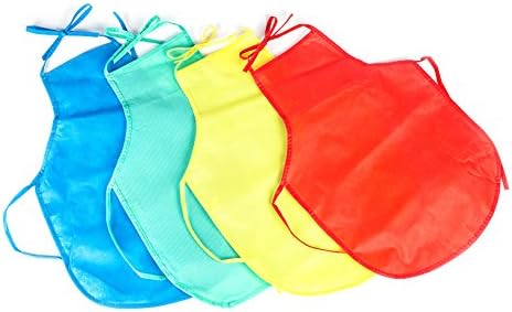 Bulk Pack Assorted Children's Artists Fabric Aprons for Kids Kitchen or Classroom Arts &amp; Crafts and Painting Activities Keep Clothes Clean 12 Assorted Colored Childs Aprons