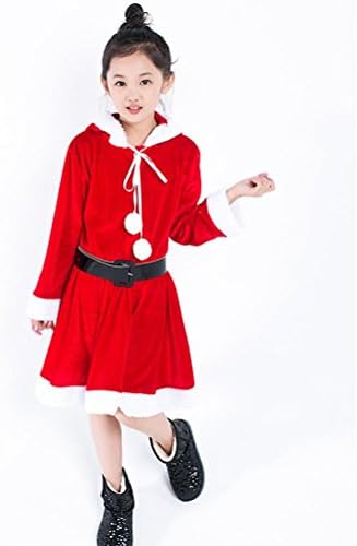 Baby Girl Dress Christmas Daoroka Cosplay Hooded Santa Princess Dress Outfits Clothes (4T/M, Red)