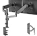 IMtKotW® Dual Arm Monitor Desk Mount Stand,Height Adjustable Full Motion Gas Spring Monitor Mount Riser with C Clamp/Grommet Base Fits Two 17