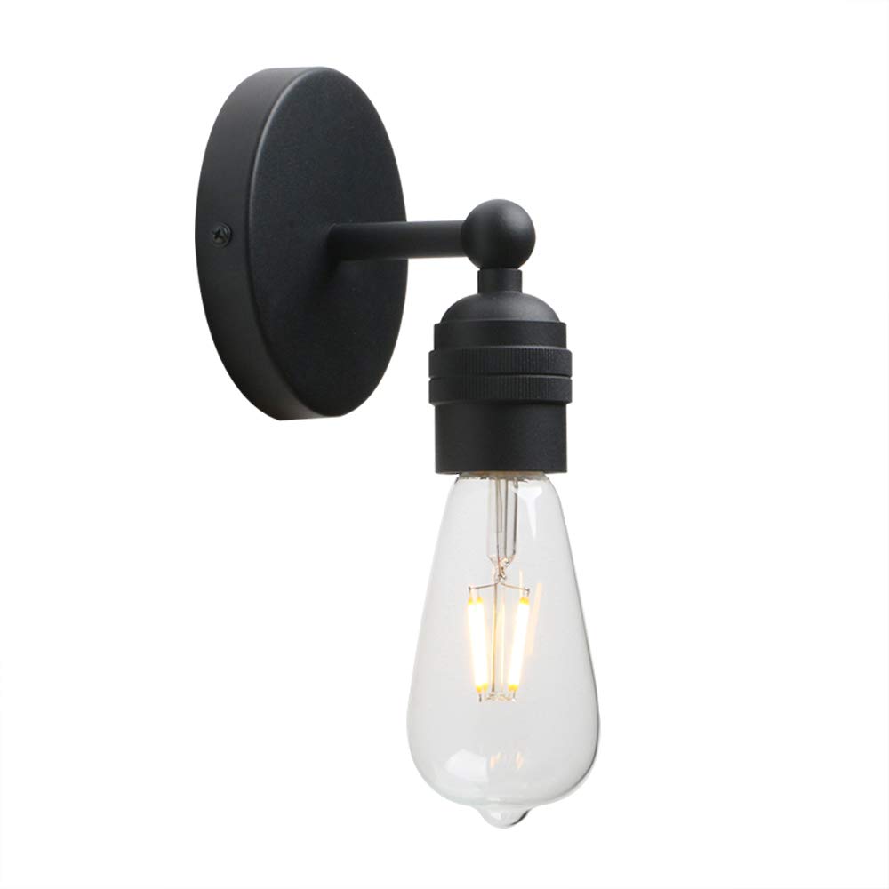 Yosoan Vintage Nordic Sconce Wall Lights, Industrial Loft Up/Down Wall Light Fittings, E27 Light Holder Lamp for Corridor Kitchen Bedroom Cafe Bar Restaurant (Black)