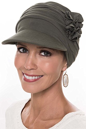 Bamboo Florette Newsboy-Caps for Women with Chemo Cancer Hair Loss Luxury Bamboo - French Beige - Thumbnail 3