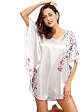 SexyTown Women's Plus Size Short Batwing Sleeve Nightgown