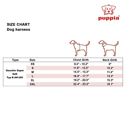 puppia harness size chart