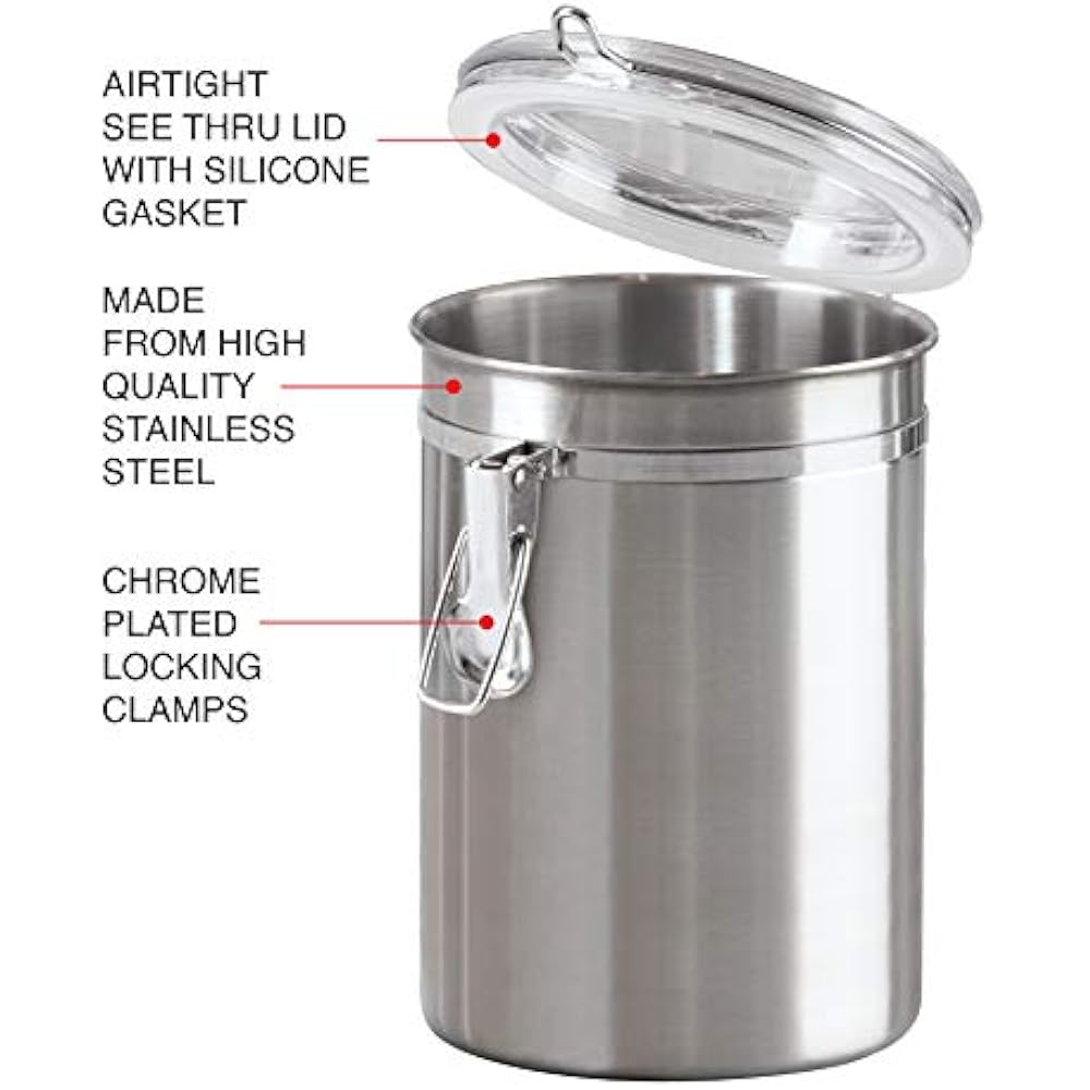 Canister Set 4 Pcs Stainless Steel Kitchen Storage Coffee ...