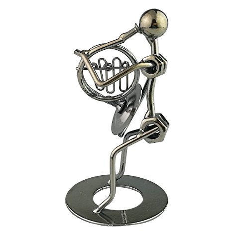 Vintage Iron Art Steel Music Man Figure Performer Home Bedroom Bar Display Decoration Ornament Birthday Gift C42 (French Horn)