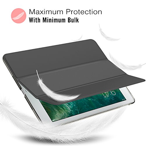 MoKo iPad 2017 9.7 Inch Case - Slim Lightweight Smart-shell Stand Cover with Translucent Frosted Back Protector for Apple New iPad 9.7" 2017 Release Tablet, Space GRAY (Auto Wake / Sleep)