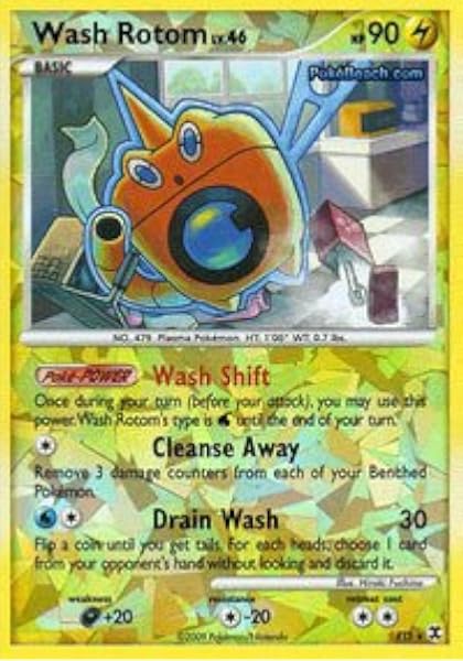 Amazon Com Pokemon Wash Rotom Rt5 Rising Rivals Holo Toys Games