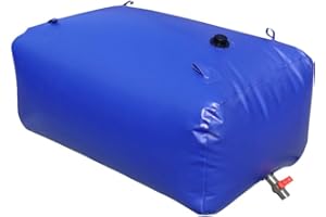MIKAFEX 1000L/264gal Gallon Water Bladder Storage Containers with Valve Collapsible Portable Water Tank Large Capacity Soft Water Bag, for Camping RV, Drought Resistance, Fire Prevention, Emergency Water