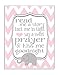 The Kids Room by Stupell Art Wall Plaque, Read Me A Story/Elephant in Pink Chevron, 11 x 0.5 x 15, Proudly Made in USA