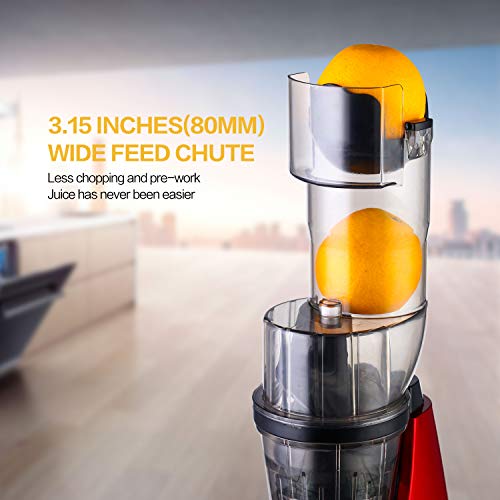 ROVKA Slow Masticating Juicer Extractor with 3.15 Inches Wide Chute
