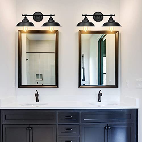 2 Lights Farmhouse Bathroom Light Fixtures Black Bathroom Vanity Light