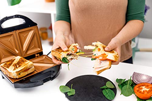 Gotham Steel Nonstick Panini Press Sandwich Maker, 2in1 Breakfast Sandwich Maker Grill / Sandwich Press Grill with Indicator Light, Grilled Cheese Maker Makes 2 Sandwiches with Easy Cut Edges - Image 5