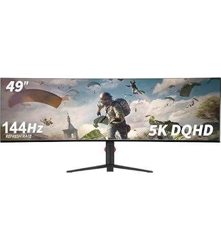 YOGAES Monitor de Jogos Ultrawide de 49 Polegadas Dual QHD