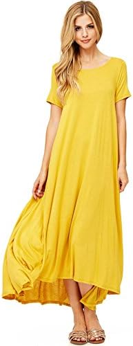 Pink Ice Women's Super Soft A Line Maxi Dress (L, Mustard)